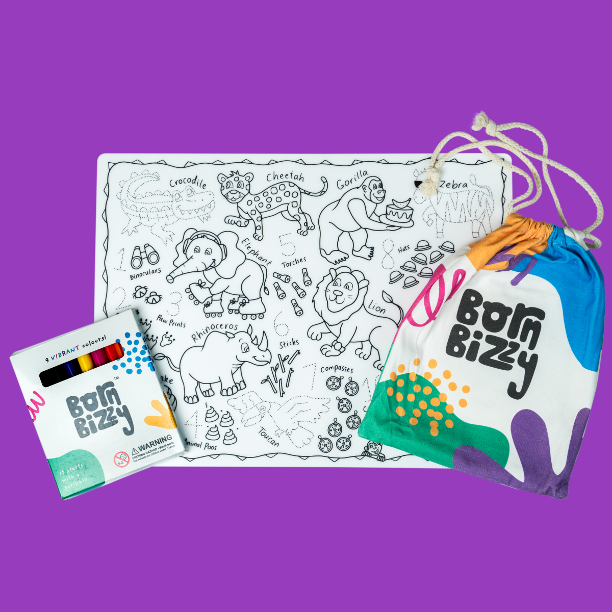 Totally Wild Reusable Silicone Drawing Mat Set
